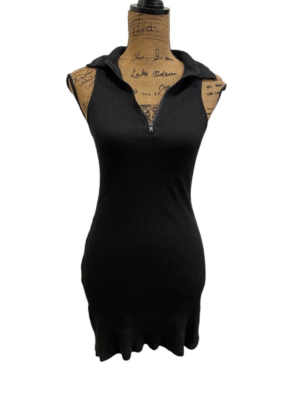 Wild Fable ribbed knit polo zip dress